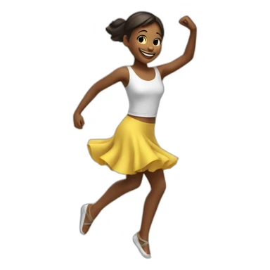 Happy girl dancing sticker