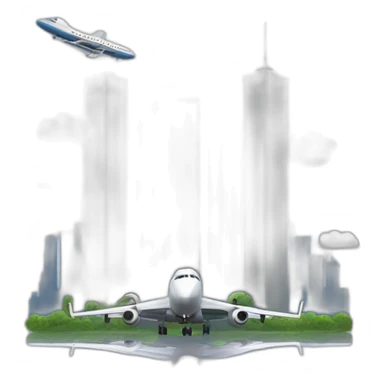 Twin towers with plane sticker