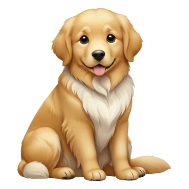 White golden retriever sitting sticker