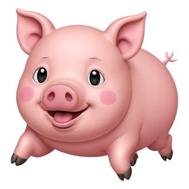 pig flying Through air sticker