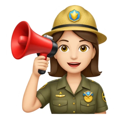 preciso de um emoji de um vendedor com megafone fazendo propaganda sticker