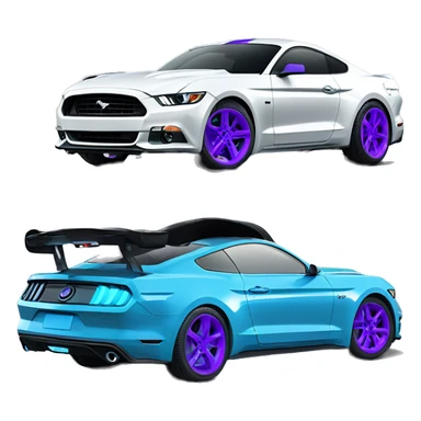2017 ford mustang grabber blue with purple wheels sticker