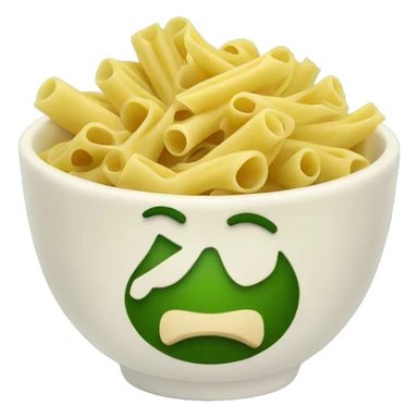 lenguine pasta in a bowl green background sticker