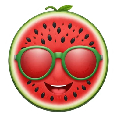 watermelon with sunglasses sticker