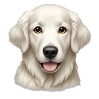 White golden retriever with black eyes  sticker