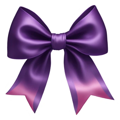 dark purple silk bow with pink delicate accents sticker