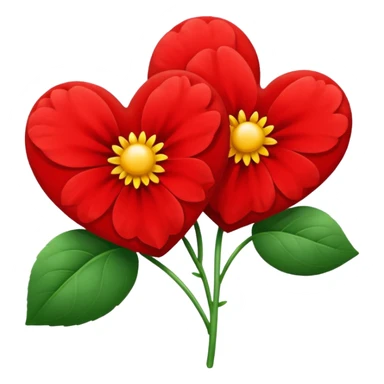 flower with heart-shaped petals and a kiss sticker