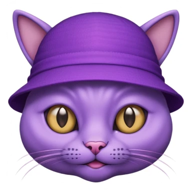purple alien cat with no fur, and spectacles and hat sticker