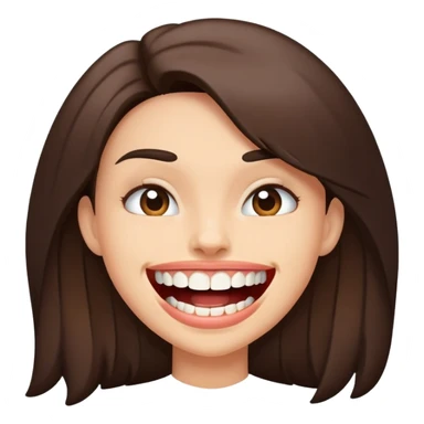 Brunette with huge teeth sticker