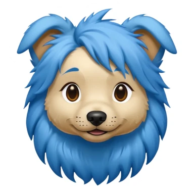 blue haired dog with braided hair sticker
