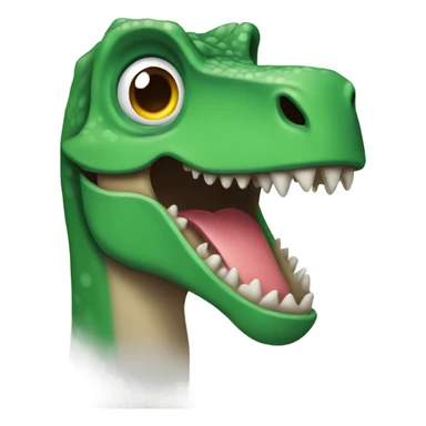 dino pointed towards the front left sticker