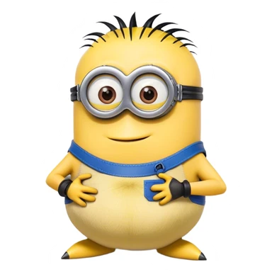 Pregnant minion from dreamworks lovingly leaning into Sonic the Hedgehog sticker