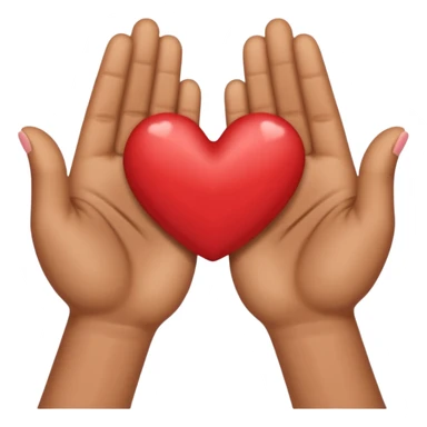 Heart shaped hands emoji from iPhone with tan skin sticker