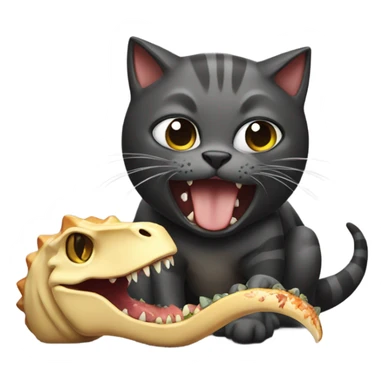 Cat eating a dinosaur sticker