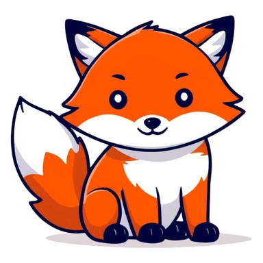 Red fox with friends sticker