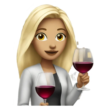 blonde girl in cityscape with glass of wine  sticker