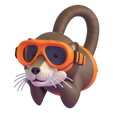 mongoose with snorkel goggles sticker