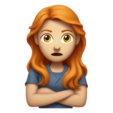 Angry ginger woman crossing her arms sticker
