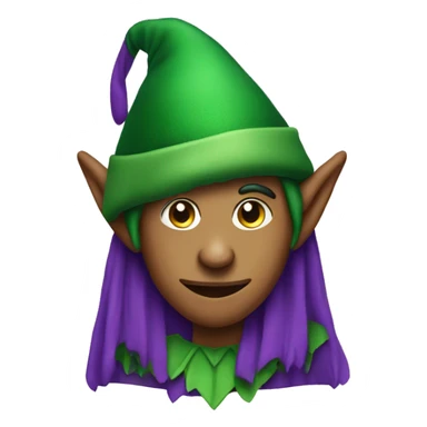 Green elf with purple hat sticker
