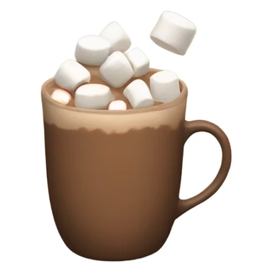 Light brown mug of hot chocolate with marshmallows  sticker