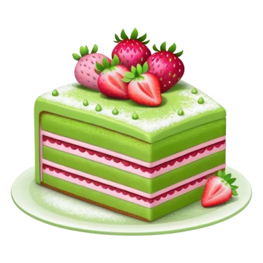 Strawberry matcha cake slice sticker