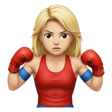blonde female boxer long hair sticker