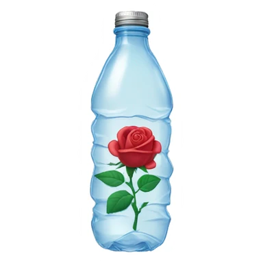 rose in a crumpled water bottle sticker
