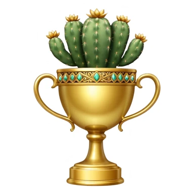 gold cactus cup trophy no face sticker