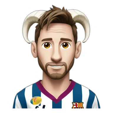 side image of goat with lionel messi head sticker