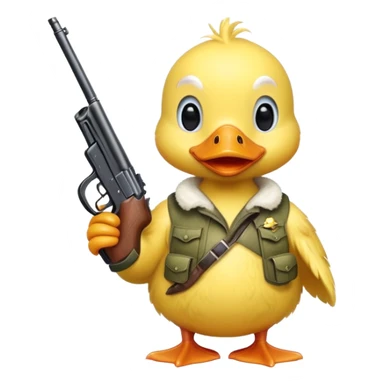cute duck holding a gun sticker