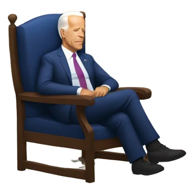 biden asleep in a chair sticker