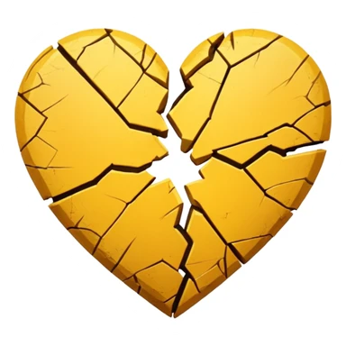Broken yellow heart sticker