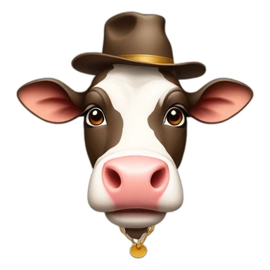 Cow with hat sticker