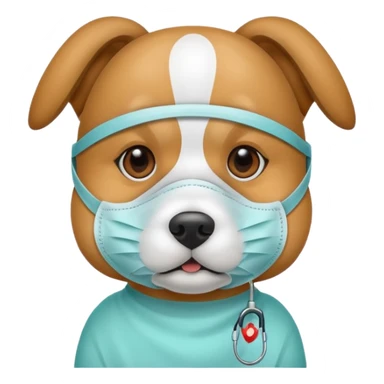  dog Wearing Medical Mask sticker
