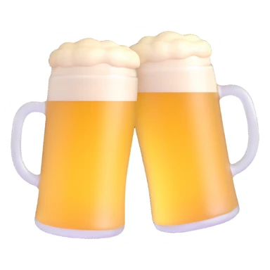 two beer mugs clinking together in a toast sticker