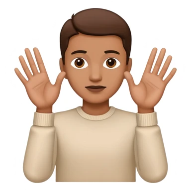 Celebrity with both hands placed down gripping an edge, isolated figure with no background elements sticker