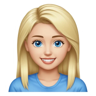 Miley Cyrus with blue eyes, long blonde hair sticker