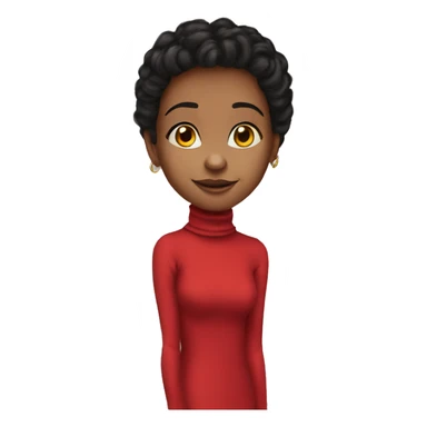 Turtle neck red dress long sleeve sticker