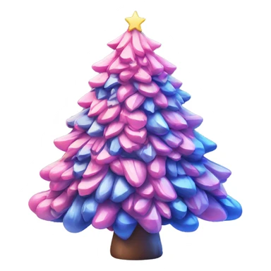 a pink and blue Christmas tree  sticker