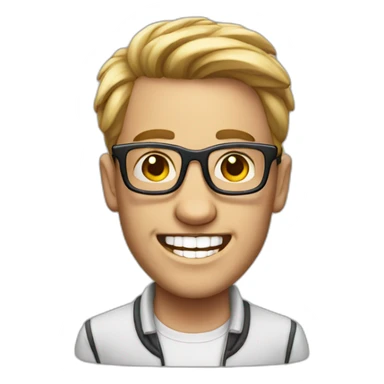 Mega nerd with 2 teeth and glasses sticker