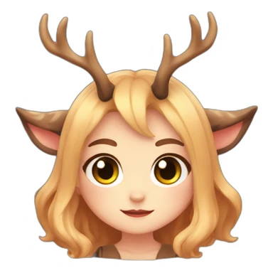 meo chibi deer-antlers witch sticker