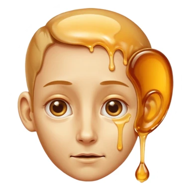A big human ear, with honey dripping on it sticker
