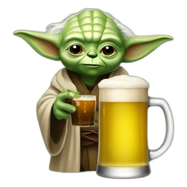 Yoda drink a beer sticker