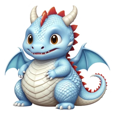 fat baby white dragon sticker