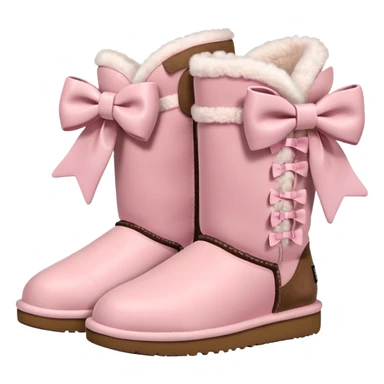 pastel pink uggs with bows on the back sticker