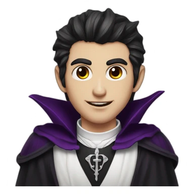 dark hair vampire priest with purple eyes handsome flirty sticker