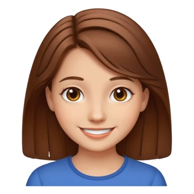 smiling girl with brown hair sticker