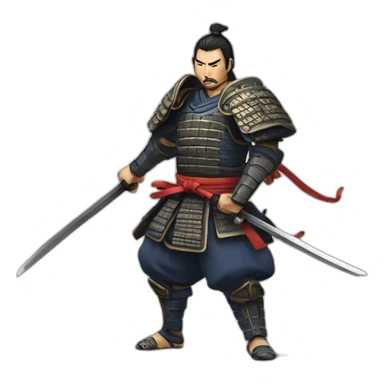 samurai drawing sword ready to fight sticker