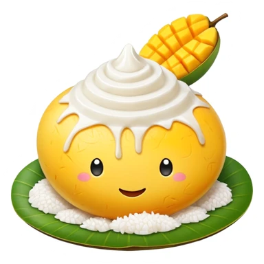 mango sticky rice, appetizing, cute, simple, no text sticker