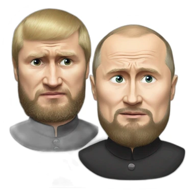 Crying Ramzan Kadyrov and angry vladimir putin golden wheelchairs sticker